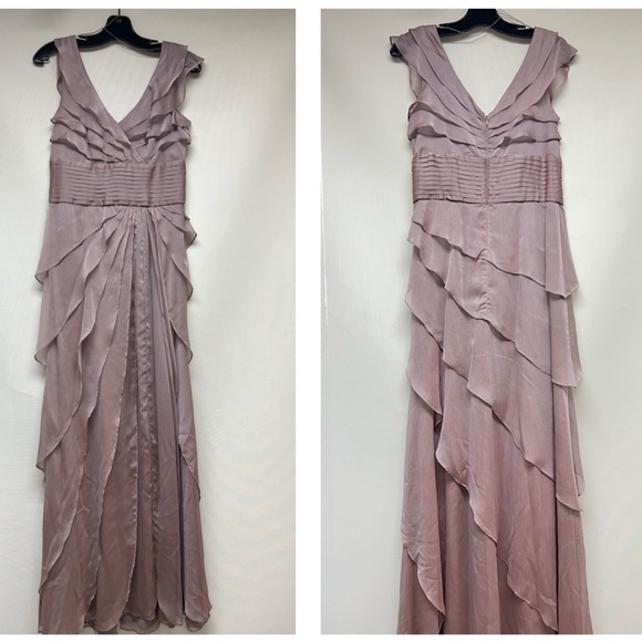 Adrianna papell shutters chiffon sleeveless long dress - Picture 6 of 8